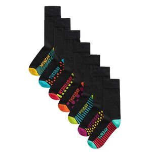 Ex Store Mens Days Of The Week Cotton Socks (Pack of 7) / Multicolored